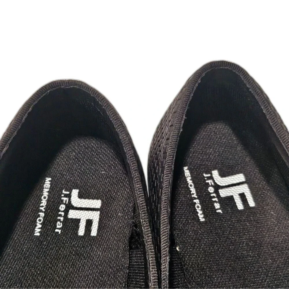 JF J Ferrar Charlton Black Woven Slip On Loafers Mens Shoes Sz 8.5